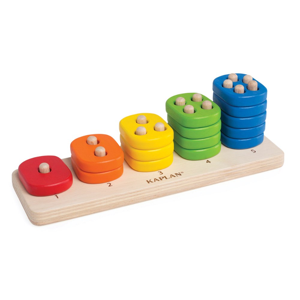 Kaplan Early Learning Loose Parts Stacking Wooden Trays for Toddlers -  Montessori Trays for Sorting, Counting, and Storage - Set of 4