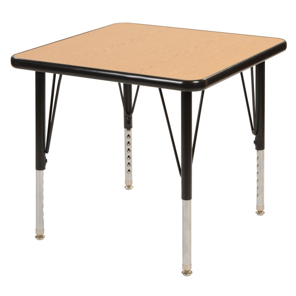 Golden Oak 24 X 24 Square Table With 22 30 Adjustable Legs