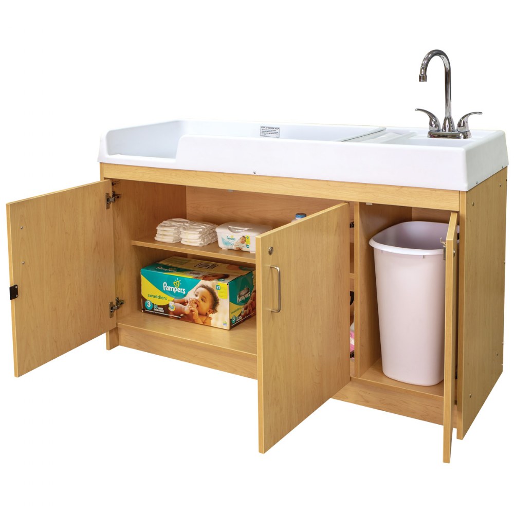 Changing Table with Right Hand Sink - Natural