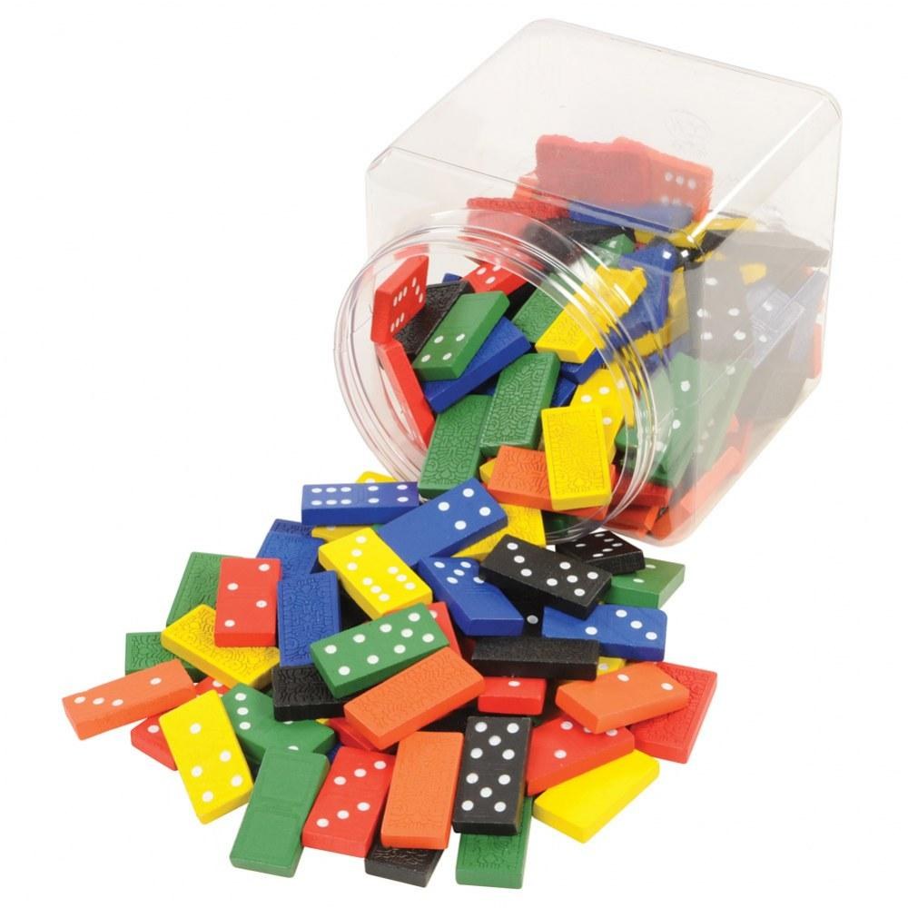 Wooden Assorted Color Cubes with Jar - 102 Pieces