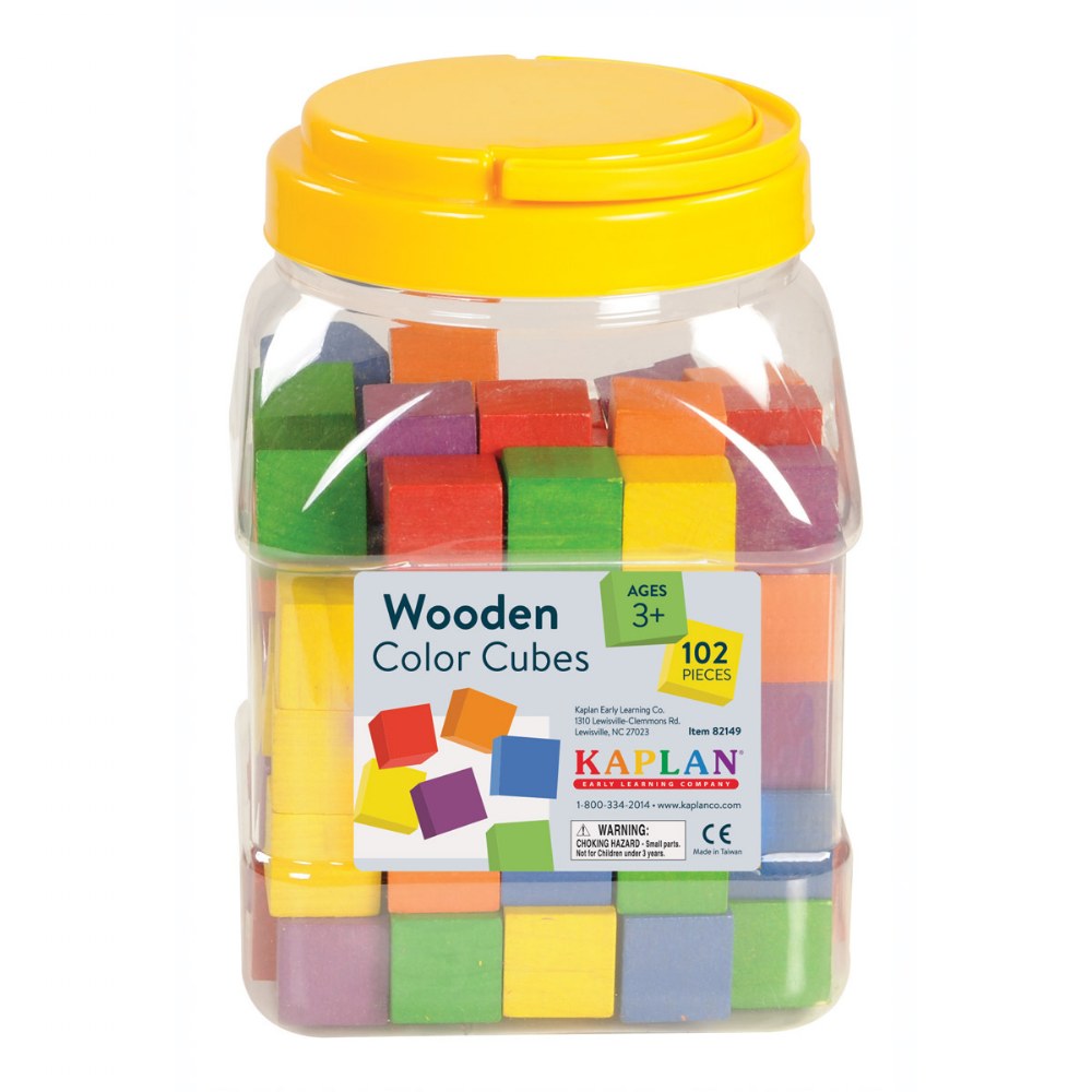 Wooden Cubes: 1 Assorted Colors - Set of 510 in Tub - Web Exclusives