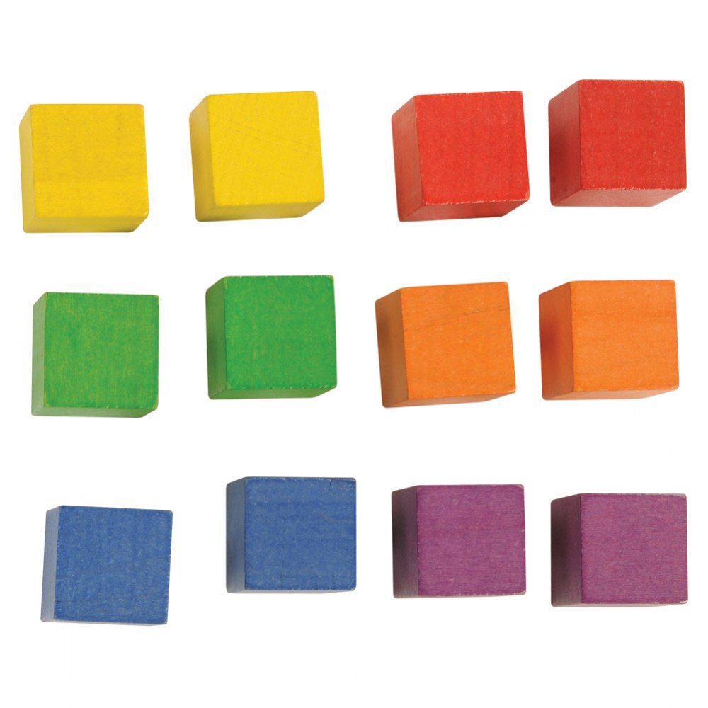 Wooden Cubes: 2cm Color - Set of 510