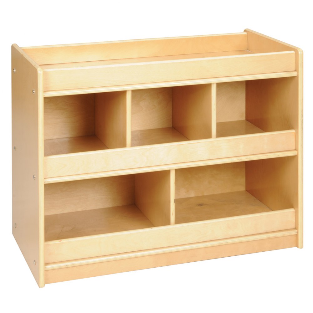 Ina Wooden 5 Cubby Storage Center, Wooden Cubby Storage Shelves