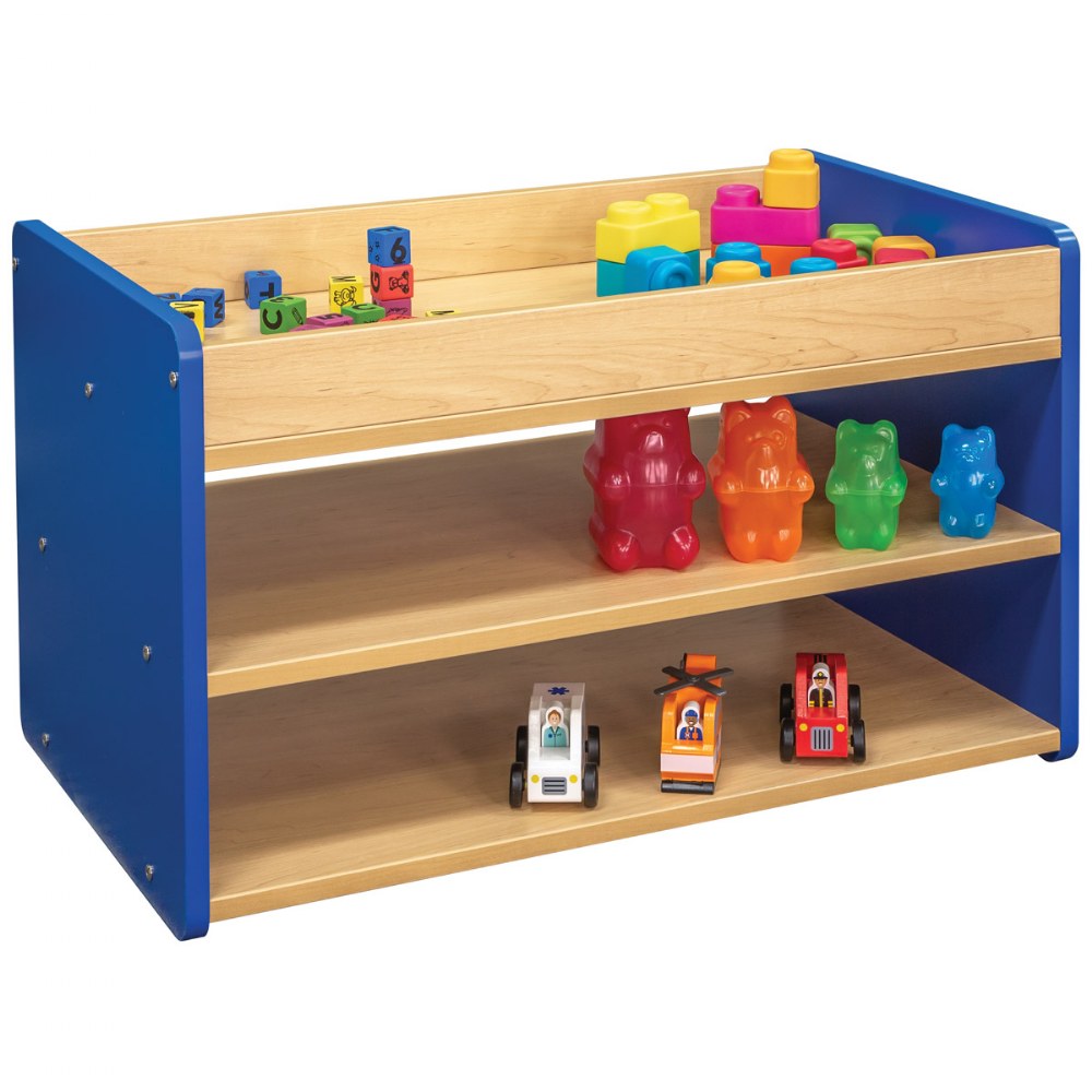 Toddler Pull Up 4 Bin Open Storage Center - Blue