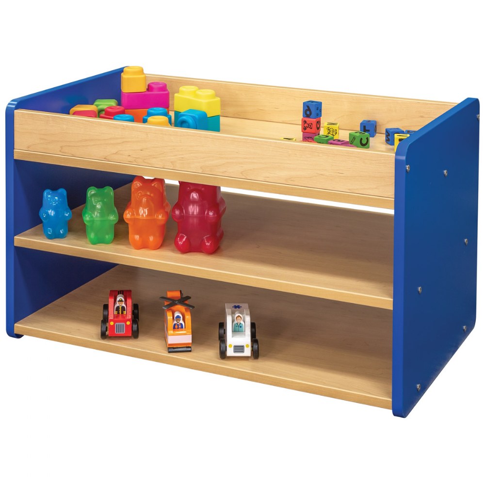 Toddler Pull Up 4 Bin Open Storage Center - Blue