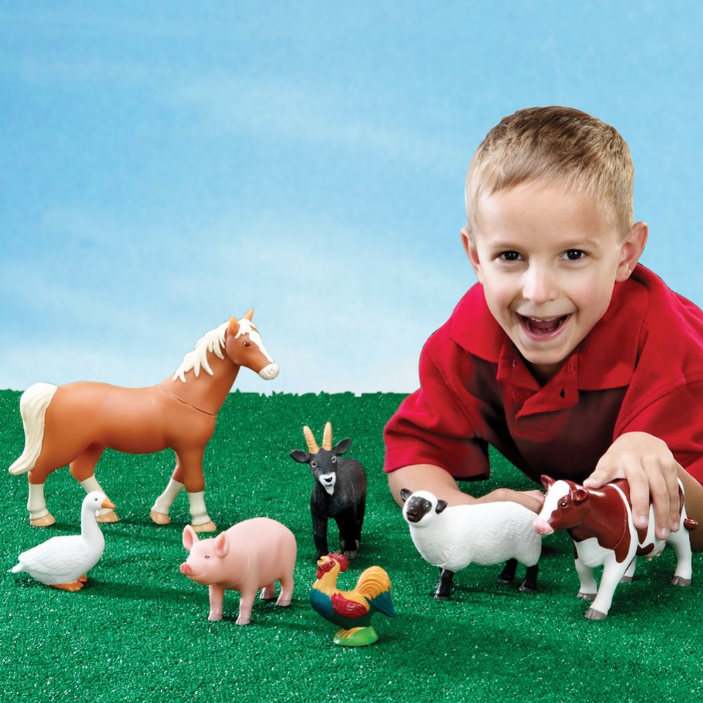 Pack of 7 for sale online Learning Resources LER0694 Jumbo Farm Animals