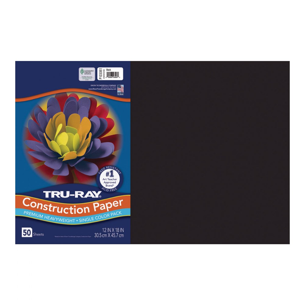Crayola Black Construction Paper, Premium Art Supplies, Standard Size, 50  Count