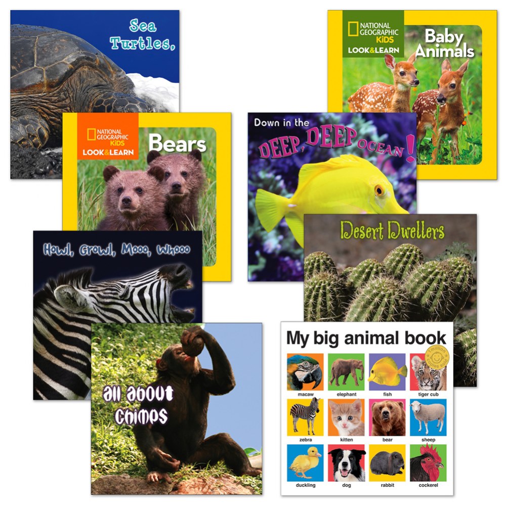 Wild Animals from Different Ecosystems Board Books - Set of 8