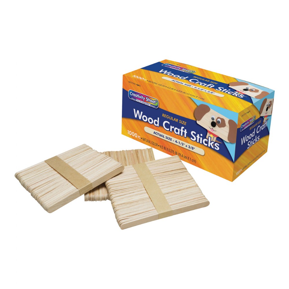1000 Jumbo Wood Craft Sticks - 6" X 5/8" Birchwood Sticks For DIY Projects