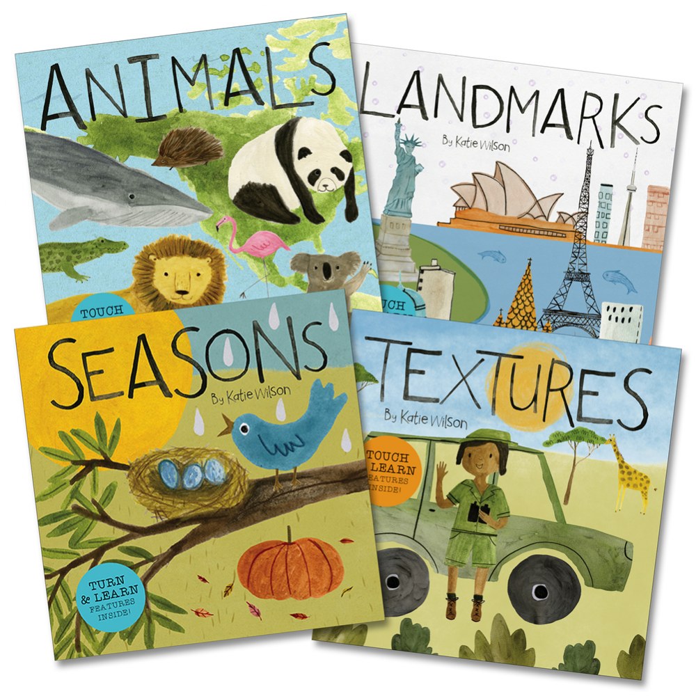 Explore and Learn Board Books for Literacy and Sensory Learning - Set of 4