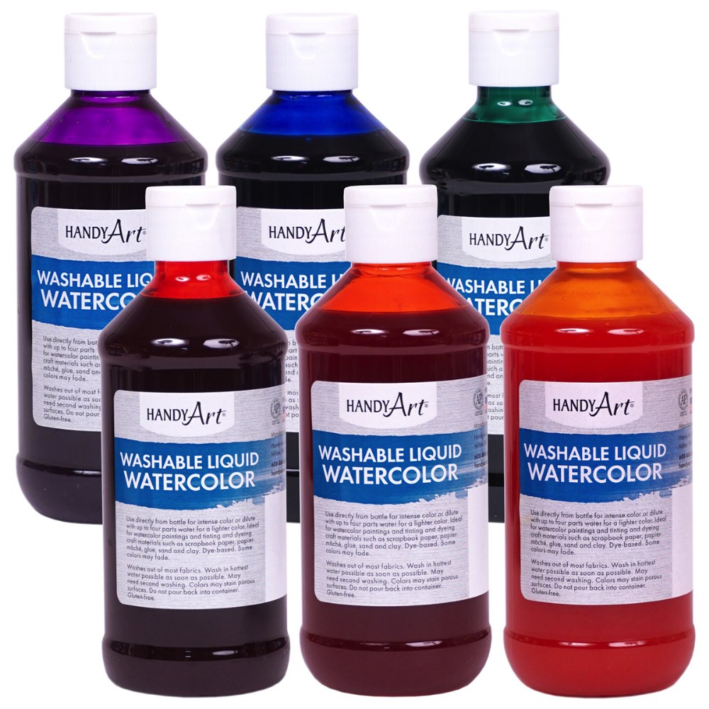 8-oz. Color Splash Liquid Watercolor Paint Pack of Blue Green Red