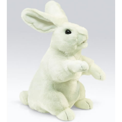 Standing White Rabbit Hand Puppet