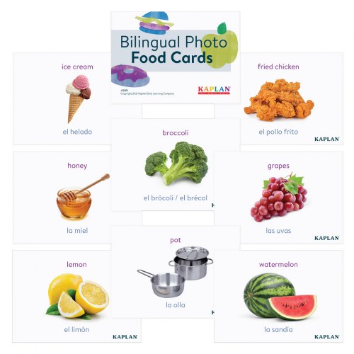 Bilingual Photo Food Cards - 90 Pieces