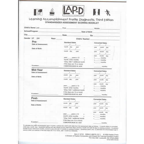 LAP™-D - 3rd Edition Bilingual Scoring Booklet - Pack of 20