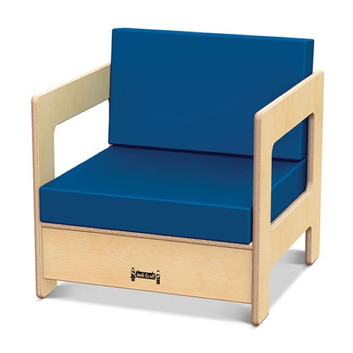 Wooden Frame Cushion Children's Chair - Blue