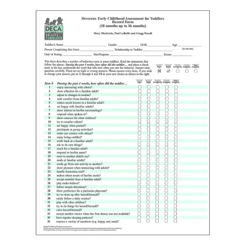 DECA-I/T Toddler Record Forms