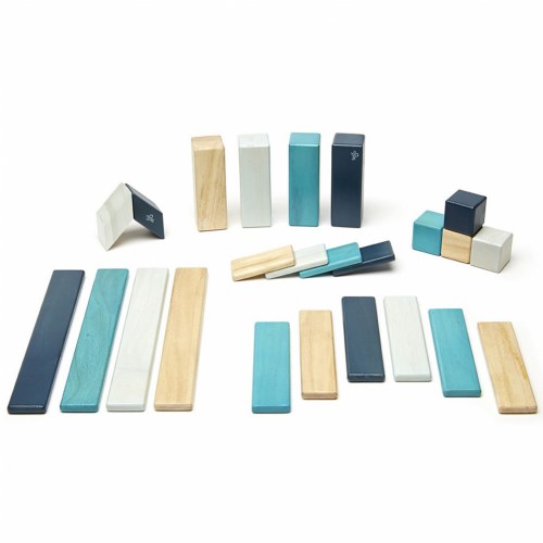 Tegu Blues Magnetic Wooden Blocks - 24 Pieces
