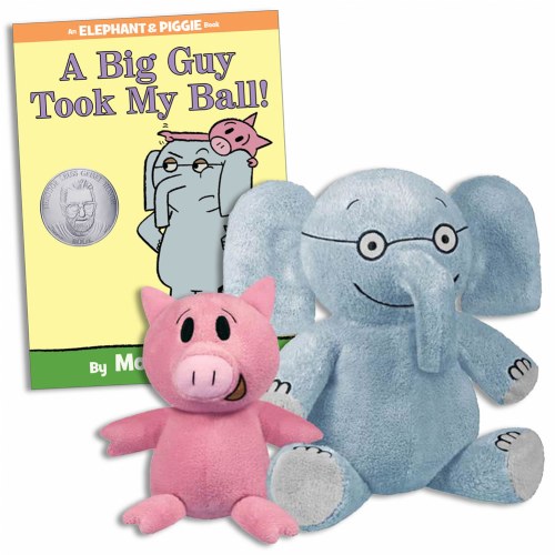 Elephant & Piggie Plush & A Big Guy Took My Ball Book