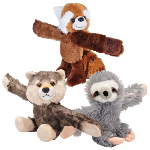 Huggers Plush Sloth, Wolf, and Panda