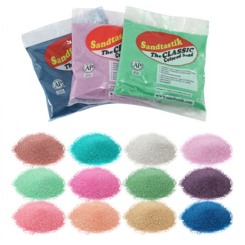 Classic 1 pound Pastel Colored Play Sand Assortment - 12 Bags