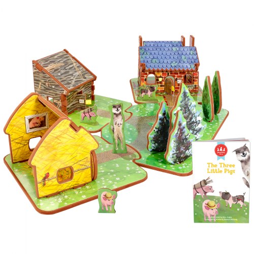 The Three Little Pigs 3D Puzzle - 3 in 1 - Book, Build, and Play