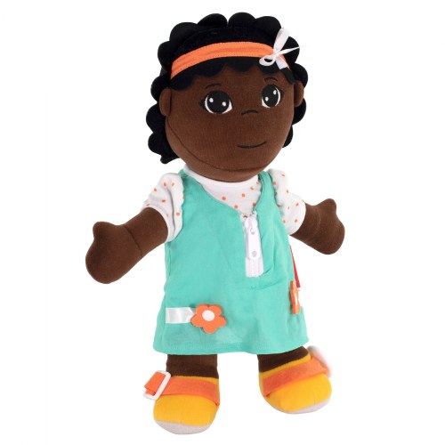 Fastening Learn To Dress Doll - Female with Orange Headband