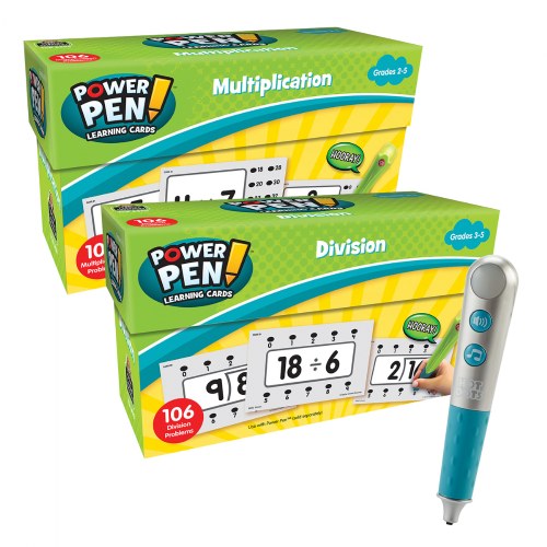 Power Pen Math Quiz - Multiplication, Division & Hot Dots® Silver Talking Pen