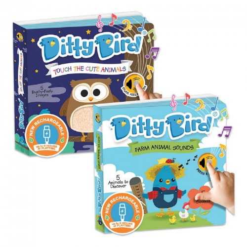 Ditty Bird Farm Animal and Cute Animal Sound Books - Set of 2