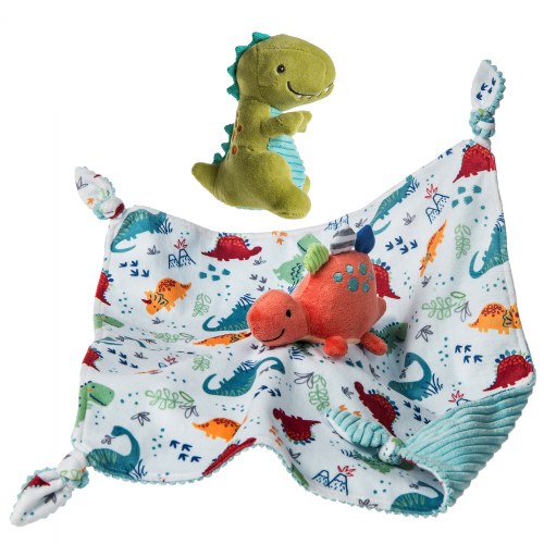 Pebblesaurus Taggies™  Set - Pebblesaurus Blanket & Soft Baby Rattle