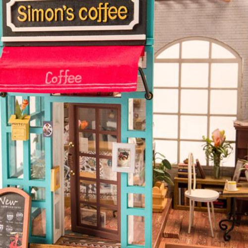 DIY 3D Wooden Puzzles Miniature House Simon's Coffee Shop