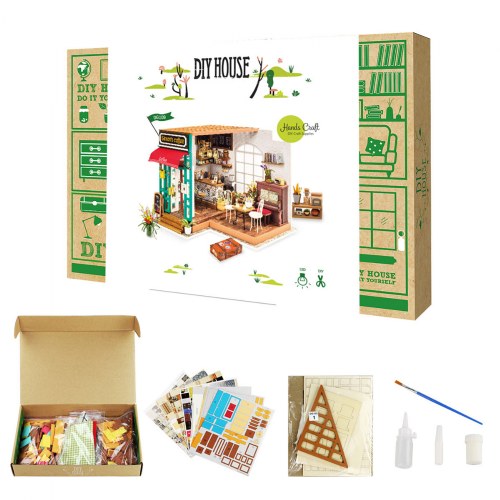 DIY 3D Wooden Puzzles Miniature House Simon's Coffee Shop