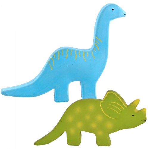 Baby Dino Natural Rubber Toy & Teether - Set of 2