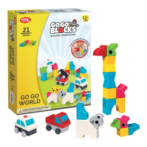 Go Go World - 21 Piece - Magnetic Blocks Set