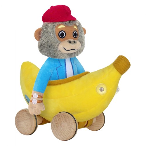 Bananas Gorilla Soft Toy With Bananamobile 7.5"