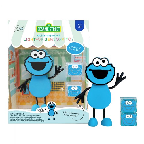 Glo Pals Sesame Street Character Cookie Monster & 2 Light Up Water Cubes