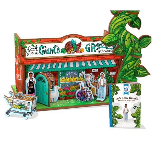 Jack & the Giant's Beanstalk & Grocery 3D Puzzle Book - 3 in 1 - Book, Build, Play