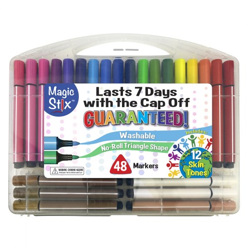 Magic Stix Washable Markers with Global Skin Tones - 48 Colors
