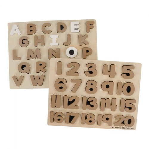 Chalkboard-based Alphabet & Number Puzzles