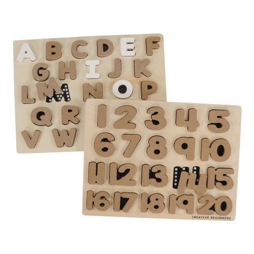 Chalkboard-Based Alphabet & Number Puzzle Set