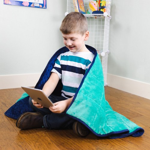 7lb Weighted Sensory Blanket Blue & Green