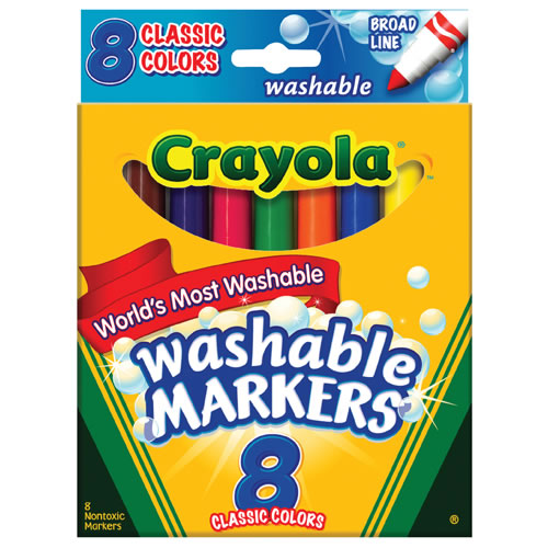 Cra-Z-Art Classic Multicolor Washable Markers, Broad Line, 10 Count