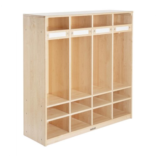 Premium Solid Maple 4-Section Coat Locker