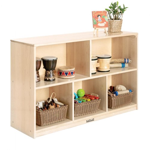 Premium Solid Maple Preschool 5-Compartment Storage Unit
