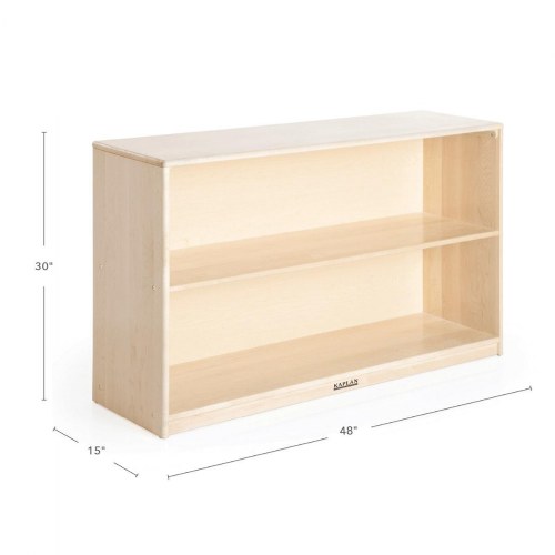 Premium Solid Maple 2-Shelf Storage - Solid Back