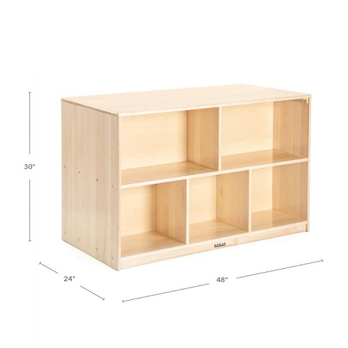 Premium Solid Maple Preschool Mobile Storage Island