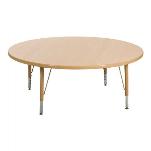 Nature Color 32" Round Table 21" - 30" Adjustable Legs - Natural