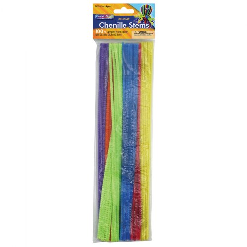 Regular Chenille Stems 4mm x 12" - Hot Colors - 100 Pieces