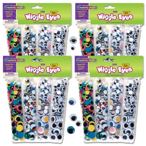 4 Sets of 500 Wiggly Eyes - 2,000 Pieces