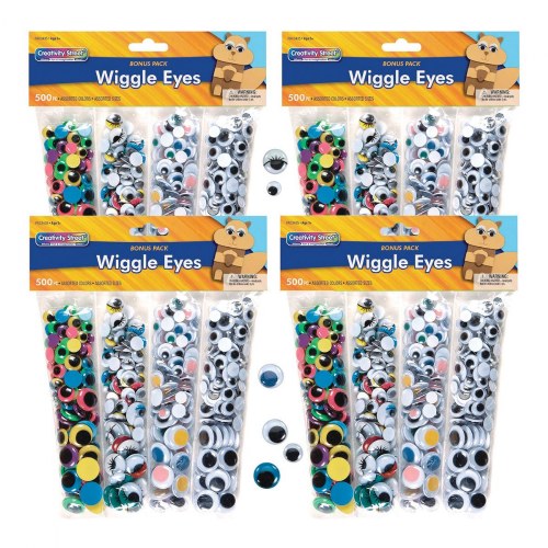 4 Sets of 500 Wiggly Eyes - 2,000 Pieces