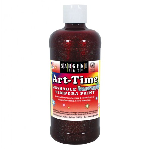 16 oz. Washable Glitter Tempera Paint - Red